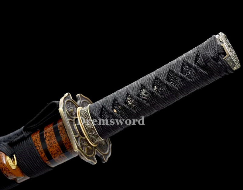 High quality tanto Japanese Samurai Mini Knife Sword 1095 High Carbon Steel full tang sharp alloy tsuba Drem2116.