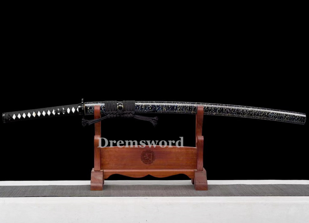 Handmade damascus folded steel sharp japanese samurai katana sword Drem3119.