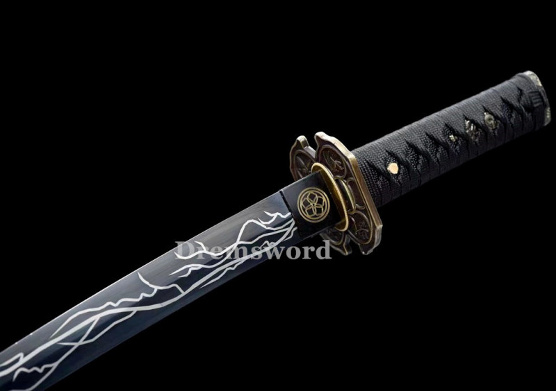 High quality tanto Japanese Samurai Mini Knife Sword 1095 High Carbon Steel full tang sharp alloy tsuba Drem2116.