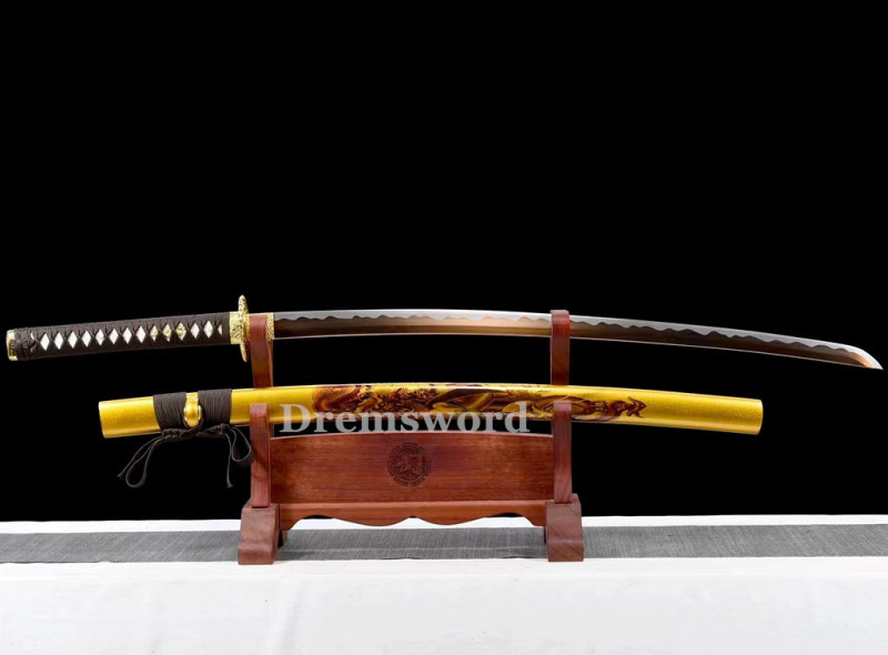 High quality Katana Japanese Samurai Sword 1095 High Carbon Steel full tang battle ready sharp alloy tsuba. Drem2117.