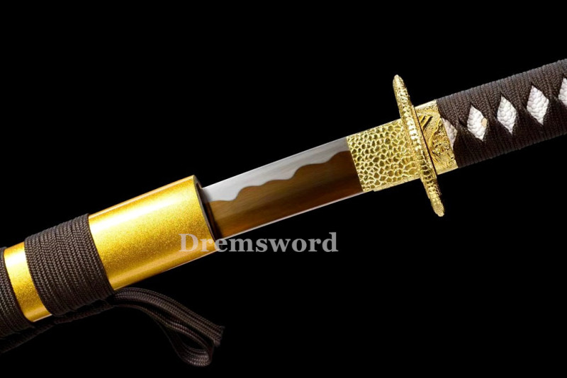 High quality Katana Japanese Samurai Sword 1095 High Carbon Steel full tang battle ready sharp alloy tsuba. Drem2117.