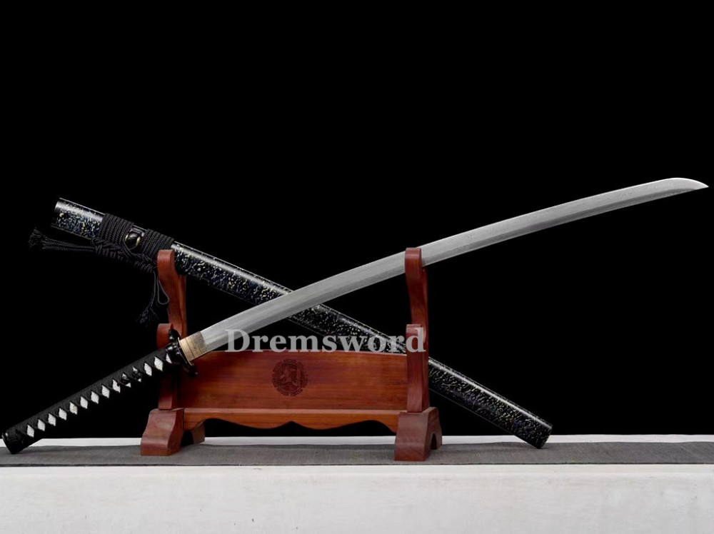 Handmade damascus folded steel sharp japanese samurai katana sword Drem3119.