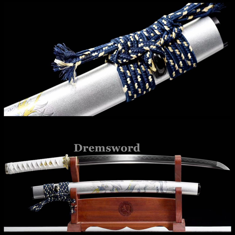 High quality Clay tempered T10 steel japanese samurai wakizashi sword  full tang battle ready sharp Drem6234.