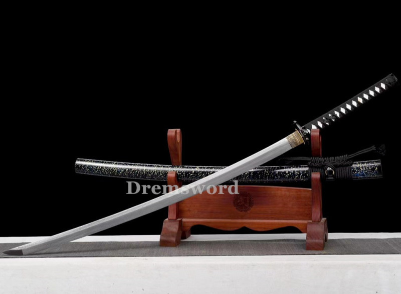 Handmade damascus folded steel sharp japanese samurai katana sword Drem3119.