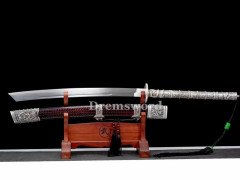 Rare Top quality Chinese qing dynasty dao laminated folded Steel Battle Ready white with red sword Kang Xi Saber 康熙战刀 Sharp Broad sword.