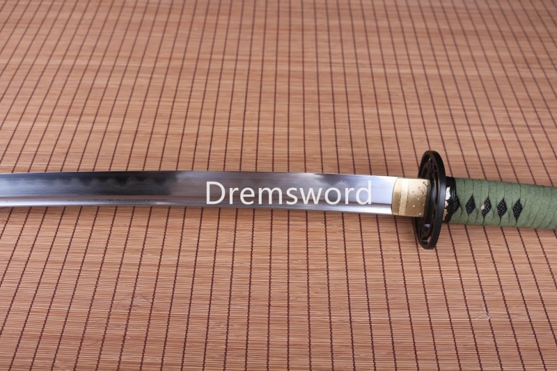 Folded Steel Clay Tempered Samurai Katana japanese sword real hamon full tang.Drem745.