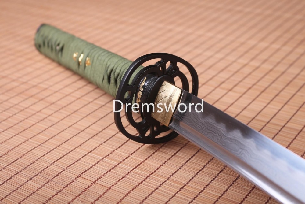 Folded Steel Clay Tempered Samurai Katana japanese sword real hamon full tang.Drem745.