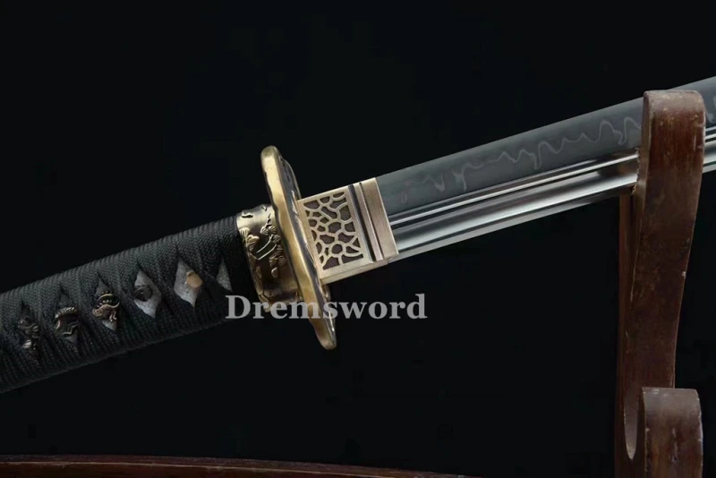 High quality Clay tempered T10 steel japanese samurai 斩马刀wakizashi sword  full tang battle ready sharp Drem6236.