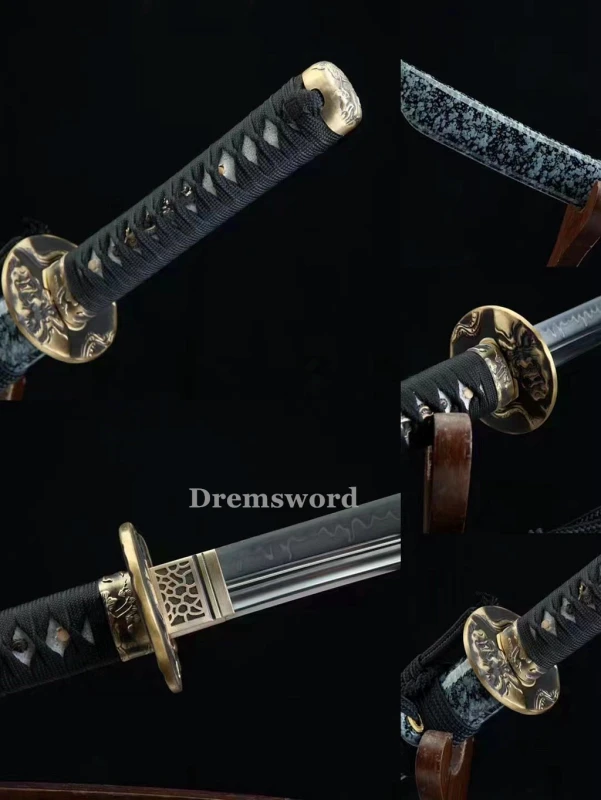 High quality Clay tempered T10 steel japanese samurai 斩马刀wakizashi sword  full tang battle ready sharp Drem6236.