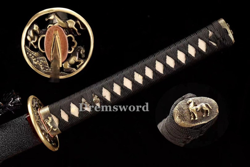 Handmade damascus folded steel sharp japanese samurai katana sword battle ready Drem3120.