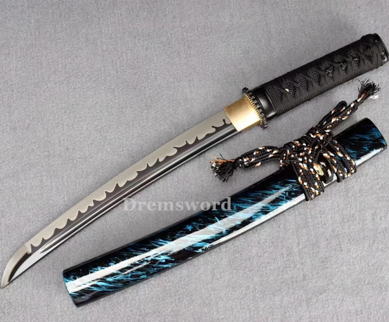 High quality Tanto Japanese Samurai Sword 1095 High Carbon Steel full tang  Mini Knife Sharp IronTsuba.Drem2118.