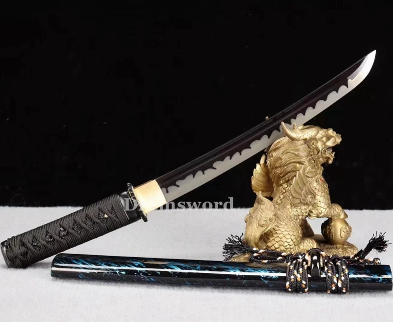 High quality Tanto Japanese Samurai Sword 1095 High Carbon Steel full tang  Mini Knife Sharp IronTsuba.Drem2118.