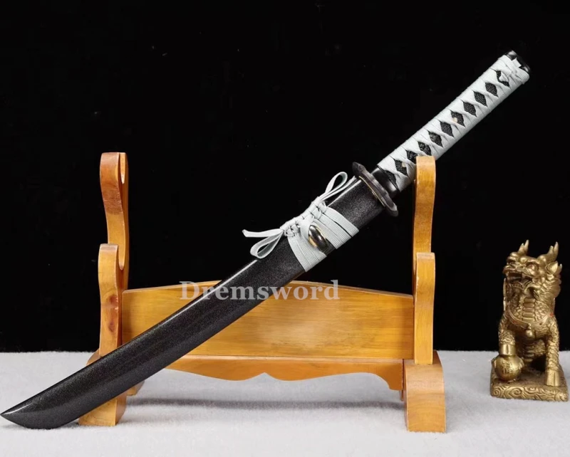 High quality Wakizashi Japanese Samurai Sword 1095 High Carbon Steel full tang battle ready sharp alloy tsuba.Drem2120.