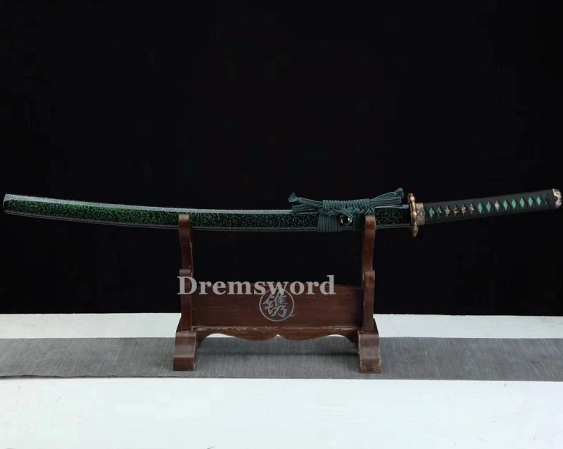 High Quality Clay tempered T10 Steel Japanese Samurai Katana Sword Real hamon full tang battle ready sharp.Drem6238.