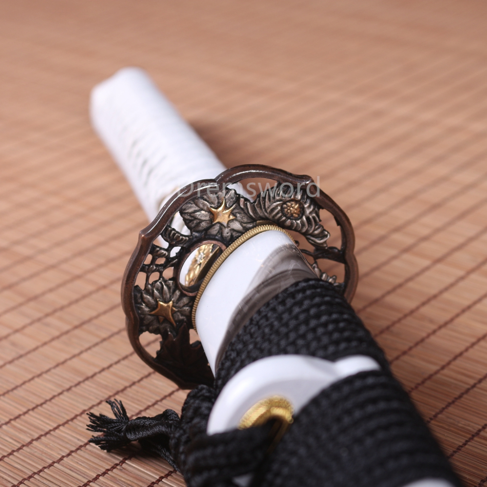Folded Steel Clay Tempered Samurai Katana japanese sword full tang  engraving Drem0746.
