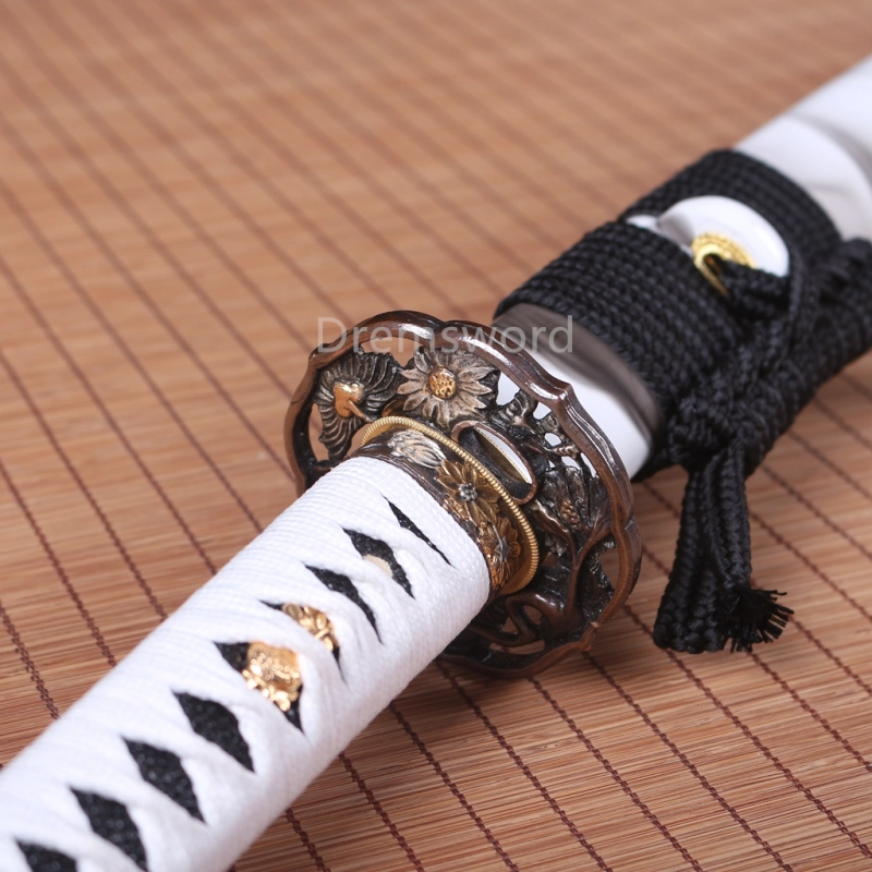 Folded Steel Clay Tempered Samurai Katana japanese sword full tang  engraving Drem0746.