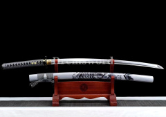 1095 High Carbon Steel japanese sword samurai Full Tang Sword Shinogi Zukuri Battle Ready real sharp white.