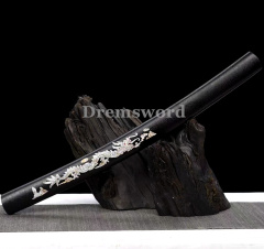 High quality black blade Tanto Japanese Samurai Sword 1095 High Carbon Steel full tang Shinogi Zukuri Sharp.