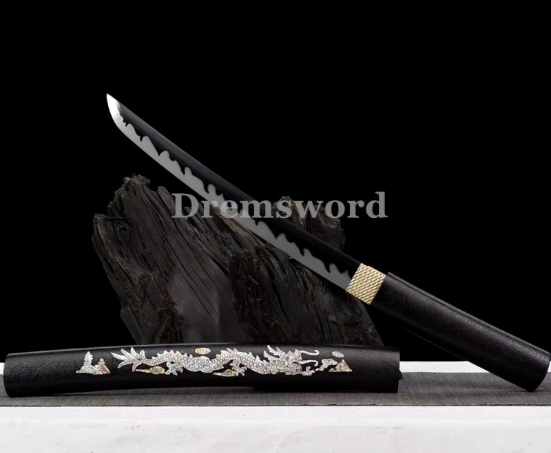 High quality Mini Tanto Japanese Samurai Sword 1095 High Carbon Steel full tang  Sharp Alloy Tsuba Drem2100.