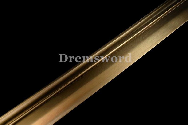 1095 High Carbon Steel Chinese qing dynasty Dao (龙头清刀) Full Tang Sword Battle Ready Leather Drem2101.