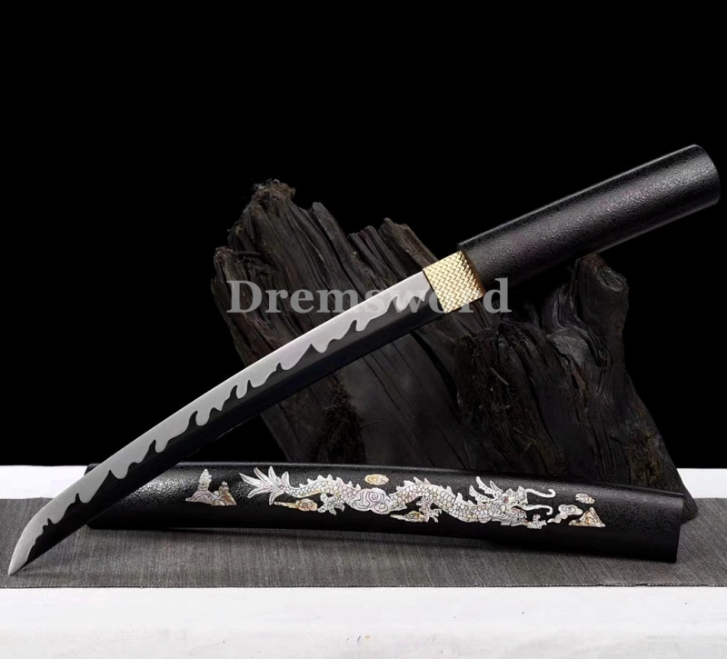 High quality Mini Tanto Japanese Samurai Sword 1095 High Carbon Steel full tang  Sharp Alloy Tsuba Drem2100.