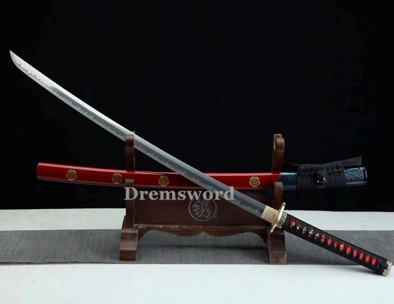 Handmade damascus folded steel sharp japanese samurai katana real sword battle ready Drem3114.