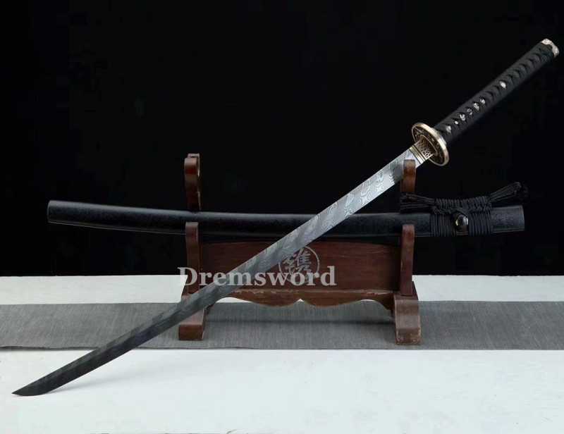 Handmade damascus folded steel sharp japanese samurai katana real sword battle ready Drem3117.