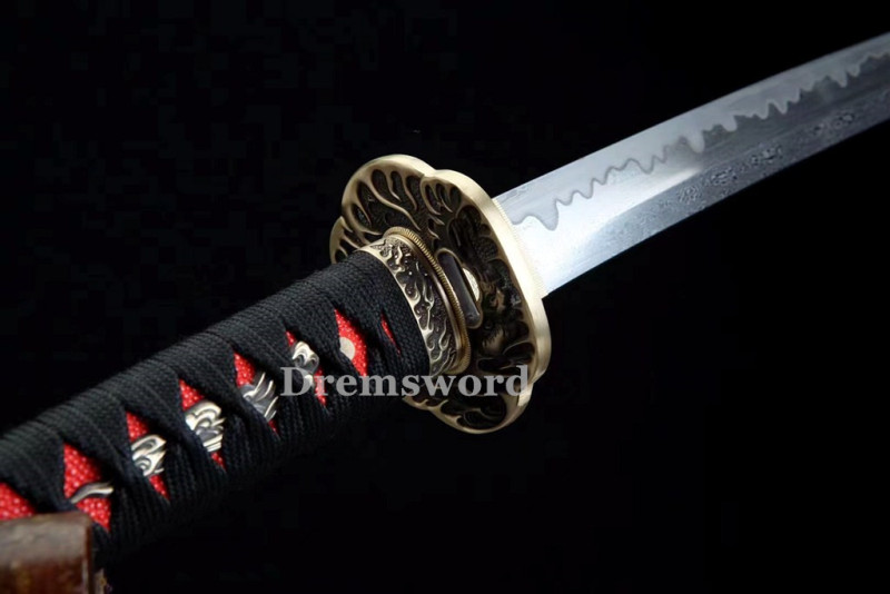 Handmade damascus folded steel sharp japanese samurai katana real sword battle ready Drem3114.