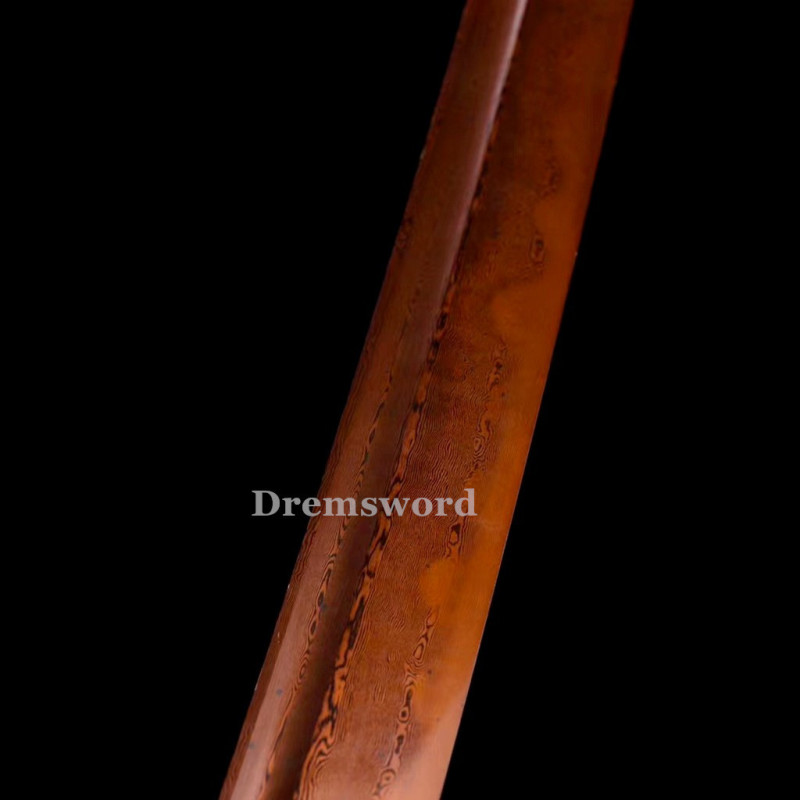 Handmade damascus folded steel sharp japanese samurai katana real sword battle ready Drem3115.