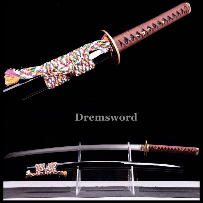 Handmade damascus folded steel sharp japanese samurai katana real sword battle ready Drem3111.