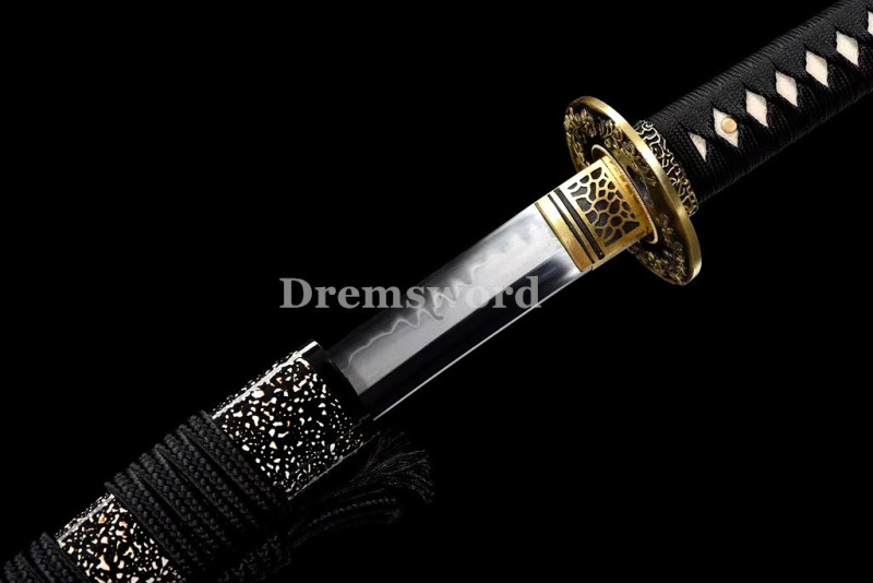 High Quality Clay tempered T10 Steel Japanese Samurai Katana Sword Real hamon full tang battle ready sharp Drem6210.