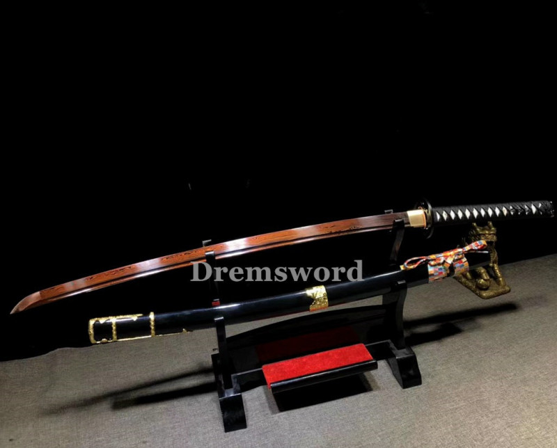 Handmade damascus folded steel sharp japanese samurai katana real sword battle ready Drem3110.