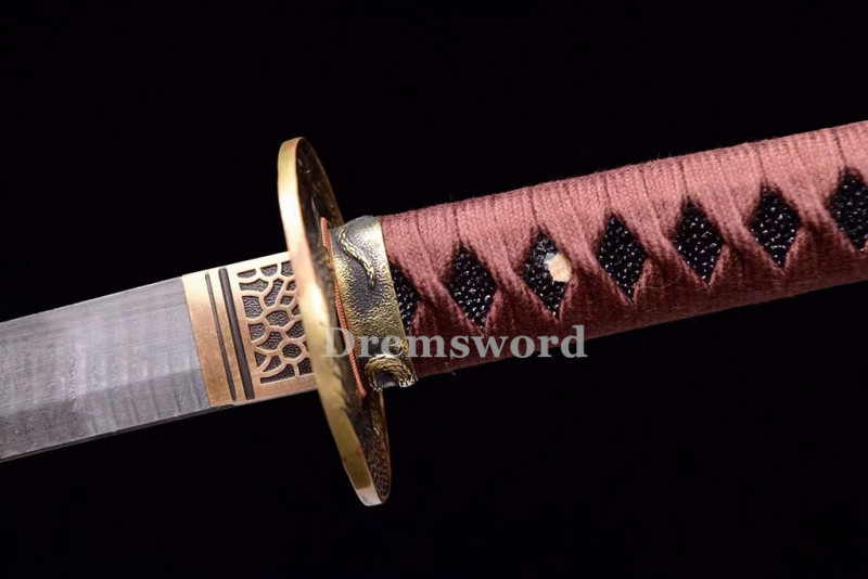 Handmade damascus folded steel sharp japanese samurai katana real sword battle ready Drem3111.