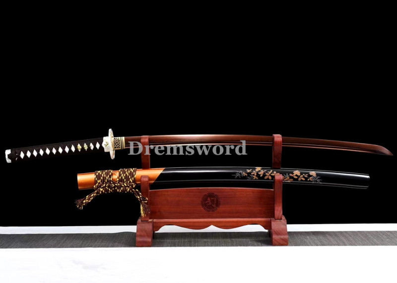 Handmade damascus folded steel sharp japanese samurai katana real sword battle ready Drem3108.