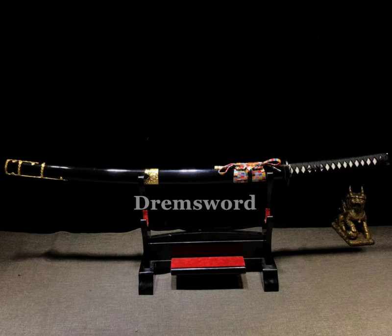 Handmade damascus folded steel sharp japanese samurai katana real sword battle ready Drem3110.
