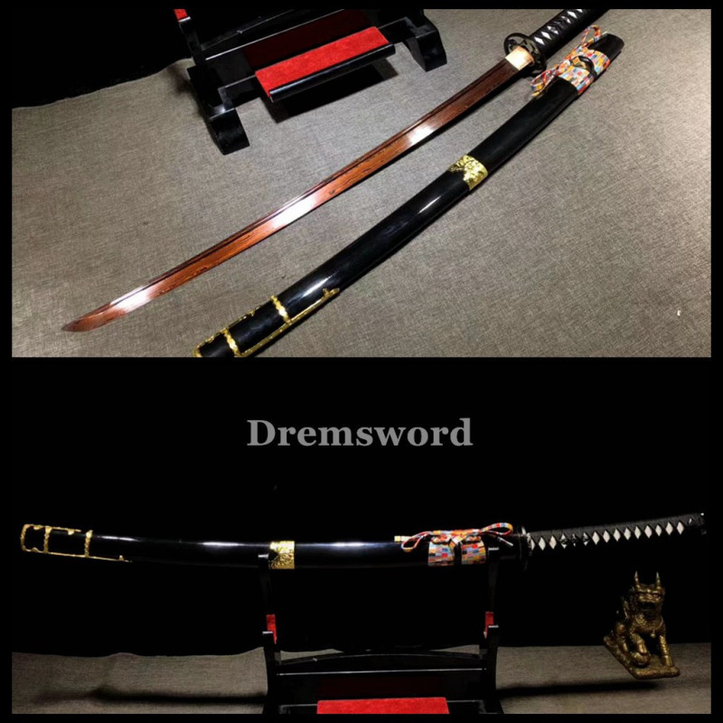 Handmade damascus folded steel sharp japanese samurai katana real sword battle ready Drem3110.