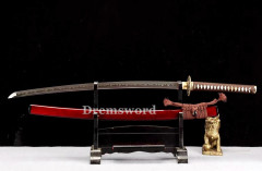 1095 High quality  Carbon Steel  Japanese Sword Samurai Full Tang red Sword Shinogi Zukuri Battle Ready Real Sharp
