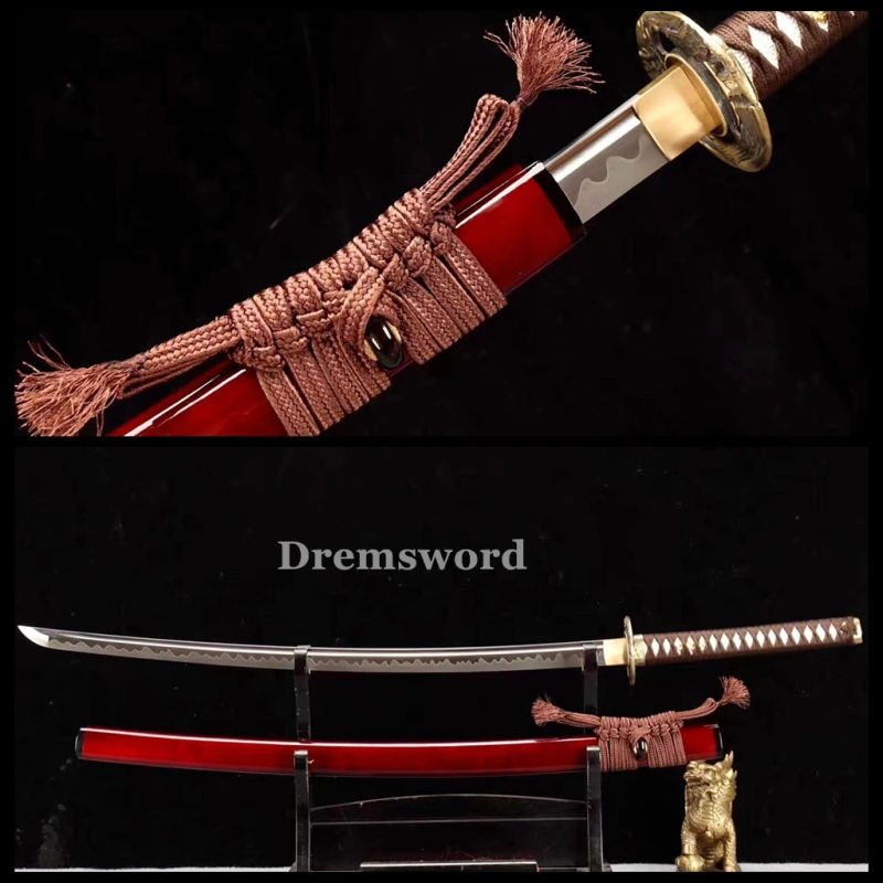 1095 High quality  Carbon Steel  Japanese Sword Samurai Full Tang Sword Battle Ready Real Sharp Drem288.