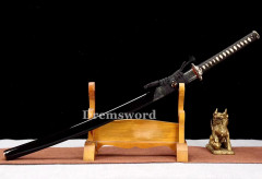 Handmade damascus folded steel black japanese samurai katana Shinogi Zukuri battle ready sharp real sword