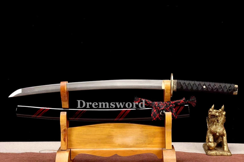 Handmade damascus folded steel  japanese samurai Wakizashi battle ready sharp real sword Drem3102.