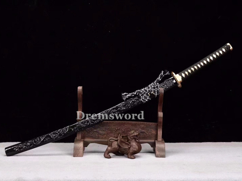 Handmade damascus folded steel sharp japanese samurai katana battle ready real sword Drem3105.