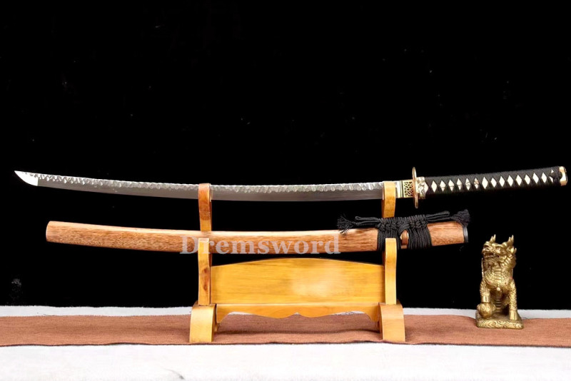 Handmade damascus folded steel sharp japanese samurai katana battle ready real sword Drem3104.