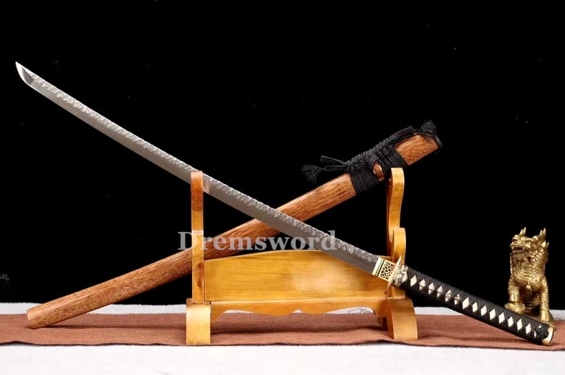 Handmade damascus folded steel sharp japanese samurai katana battle ready real sword Drem3104.