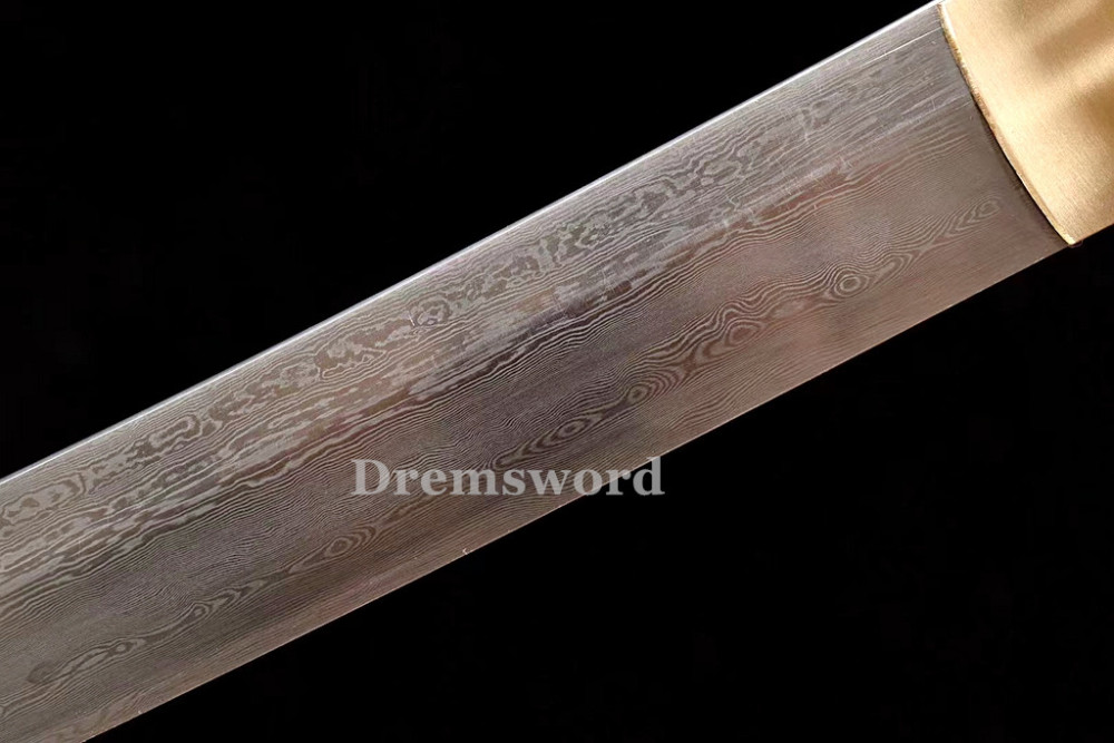Handmade damascus folded steel  japanese samurai Wakizashi battle ready sharp real sword Drem3102.