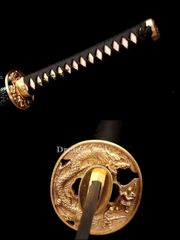 Handmade damascus folded steel sharp japanese samurai katana battle ready real sword Drem3105.