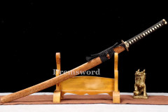 Handmade damascus folded steel sharp black japanese samurai katana Shinogi Zukuri battle ready real sword