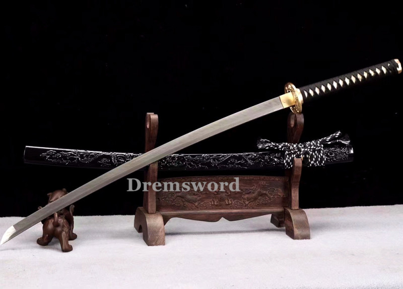 Handmade damascus folded steel sharp japanese samurai katana battle ready real sword Drem3105.