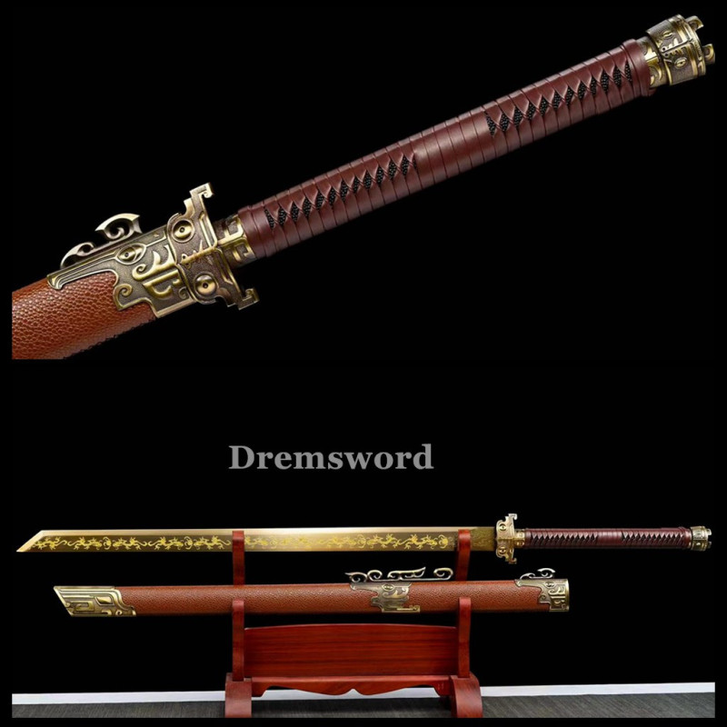 1095 High Carbon Steel  Chinese Tang dynasty dao 唐横刀Sword Full Tang Sword Battle Ready Real Sharp.Drem-V3101.