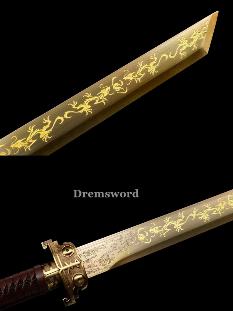 1095 High Carbon Steel  Chinese Tang dynasty dao 唐横刀Sword Full Tang Sword Battle Ready Real Sharp.Drem-V3101.