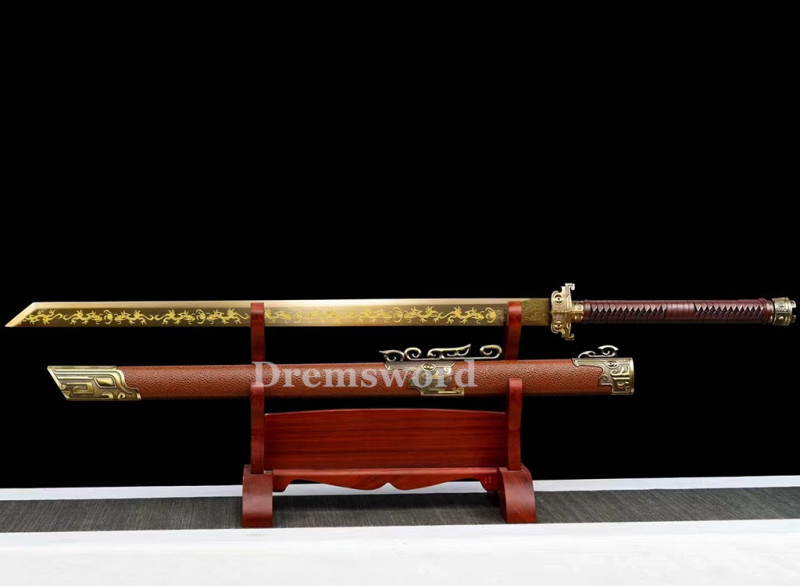 1095 High Carbon Steel  Chinese Tang dynasty dao 唐横刀Sword Full Tang Sword Battle Ready Real Sharp.Drem-V3101.